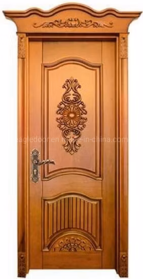 2020classic Design Carving Floral Pattern Modern Cheap 4 Panel Factory Price Hollow Core Double Model for Exterior Wood Door (EF-V027)
