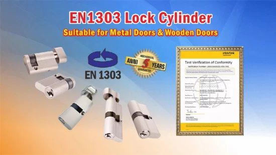 En1303 Security Cylinder Door Lock Core with 2 Piece Key Door Lock Cylinder