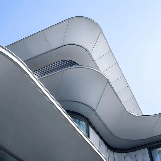 Modern Curved Aluminum Facade with Durable Alloy Design 