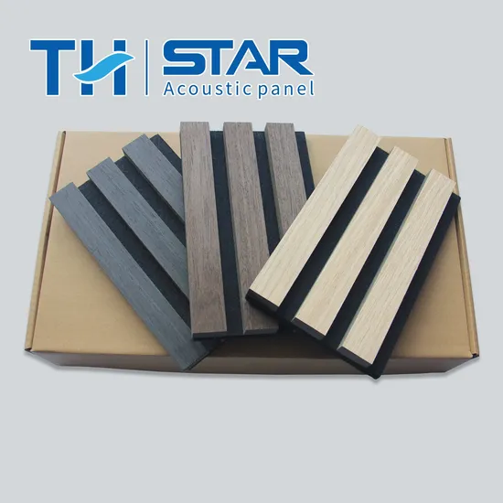 Oak/Walnut Wood Timber Slat Veneer Polyester Backing Panel for Wall&Ceiling Sound Absorbing Decorative 