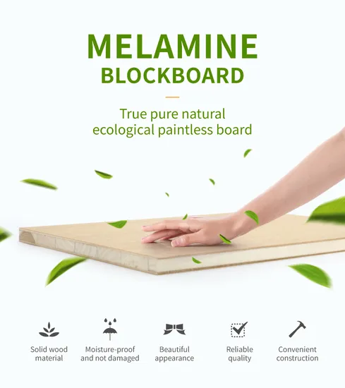 Chinese Factory Laminated Melamine Boards 12mm 15mm 18mm Block Board for Cabinet 