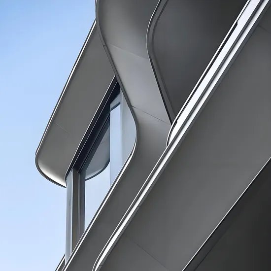 Premium Curved Aluminum Facade with Durable PE Coating 