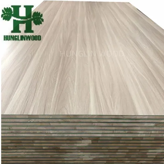 Wood Veneer Melamine Paper Surface Block Board Pine/Poplar Wood Laminated Block Board 